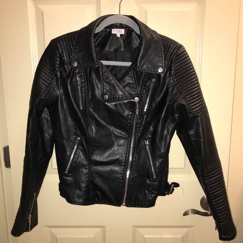 Tobi Black Leather Jacket